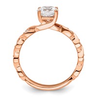 14K Rose Gold 0.17 Carat Lab Grown Diamond VS SI+ G+ 1 Carat Center Round Semi Mount Engagement Ring view 2