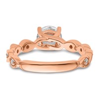 14K Rose Gold 0.17 Carat Lab Grown Diamond VS SI+ G+ 1 Carat Center Round Semi Mount Engagement Ring view 5