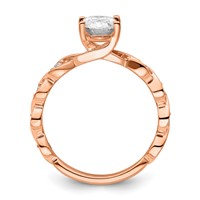 14K Rose Gold 0.17 Carat Lab Grown Diamond VS SI+ G+ 1 Carat Center Oval Semi Mount Engagement Ring view 2