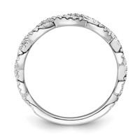 14K White Gold 0.38 Carat Lab Grown Diamond VS SI+ G+ Complete Wedding Band view 2
