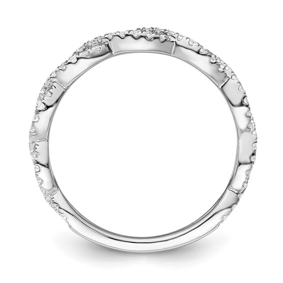 14k White Gold Complete Diamond Twisted Wedding Band