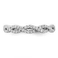 14K White Gold 0.38 Carat Lab Grown Diamond VS SI+ G+ Complete Wedding Band view 4