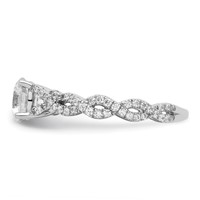 14K White Gold 0.38 Carat Lab Grown Diamond VS SI+ G+ 1 Carat Center Semi Mount Engagement Ring view 3