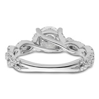 14K White Gold 0.38 Carat Lab Grown Diamond VS SI+ G+ 1 Carat Center Semi Mount Engagement Ring view 5