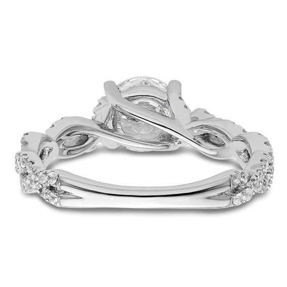 14k White Gold Semi-Mount Diamond Round Center Twist Engagement Ring