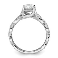 14K White Gold 0.38 Carat Lab Grown Diamond VS SI+ G+ 1 Carat Center Oval Semi Mount Engagement Ring view 2