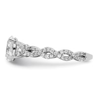 14K White Gold 0.38 Carat Lab Grown Diamond VS SI+ G+ 1 Carat Center Oval Semi Mount Engagement Ring view 3