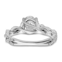 14K White Gold 0.38 Carat Lab Grown Diamond VS SI+ G+ 1 Carat Center Oval Semi Mount Engagement Ring view 5