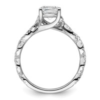 14K White Gold 0.38 Carat Lab Grown Diamond VS SI+ G+ 1 Carat Center Cushion Semi Mount Engagement Ring view 2
