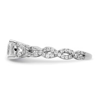 14K White Gold 0.38 Carat Lab Grown Diamond VS SI+ G+ 1 Carat Center Cushion Semi Mount Engagement Ring view 3