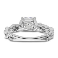 14K White Gold 0.38 Carat Lab Grown Diamond VS SI+ G+ 1 Carat Center Cushion Semi Mount Engagement Ring view 5
