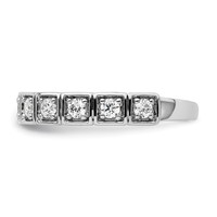 14K White Gold 0.50 Carat Lab Grown Diamond VS SI+ G+ Complete Fashion Band view 3