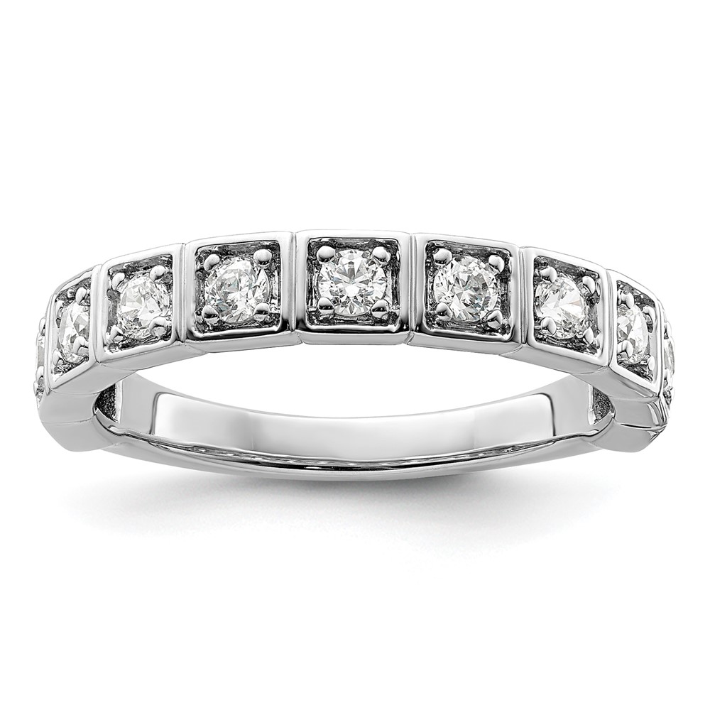 14K White Gold 0.50 Carat Lab Grown Diamond VS SI+ G+ Complete Fashion Band