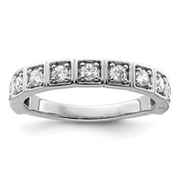 14K White Gold 0.50 Carat Lab Grown Diamond VS SI+ G+ Complete Fashion Band view 1