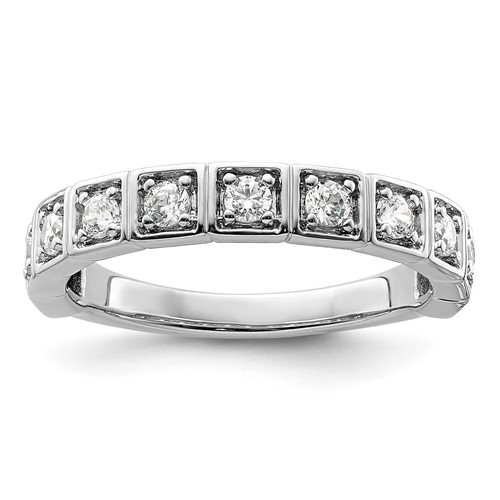 14K White Gold 0.50 Carat Lab Grown Diamond VS SI+ G+ Complete Fashion Band