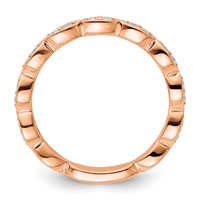 14K Rose Gold 0.25 Carat Lab Grown Diamond VS SI+ G+ Complete Fashion Band view 2