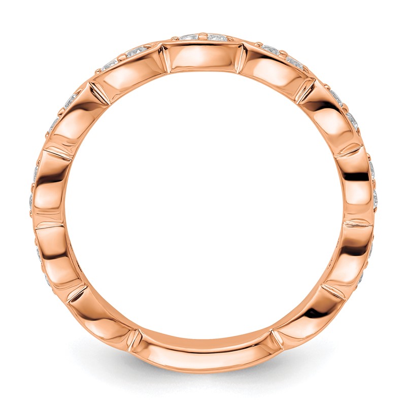14k Rose Gold 1/4 carat Lab Grown Diamond VS/SI+ G+ Complete Fashion Band