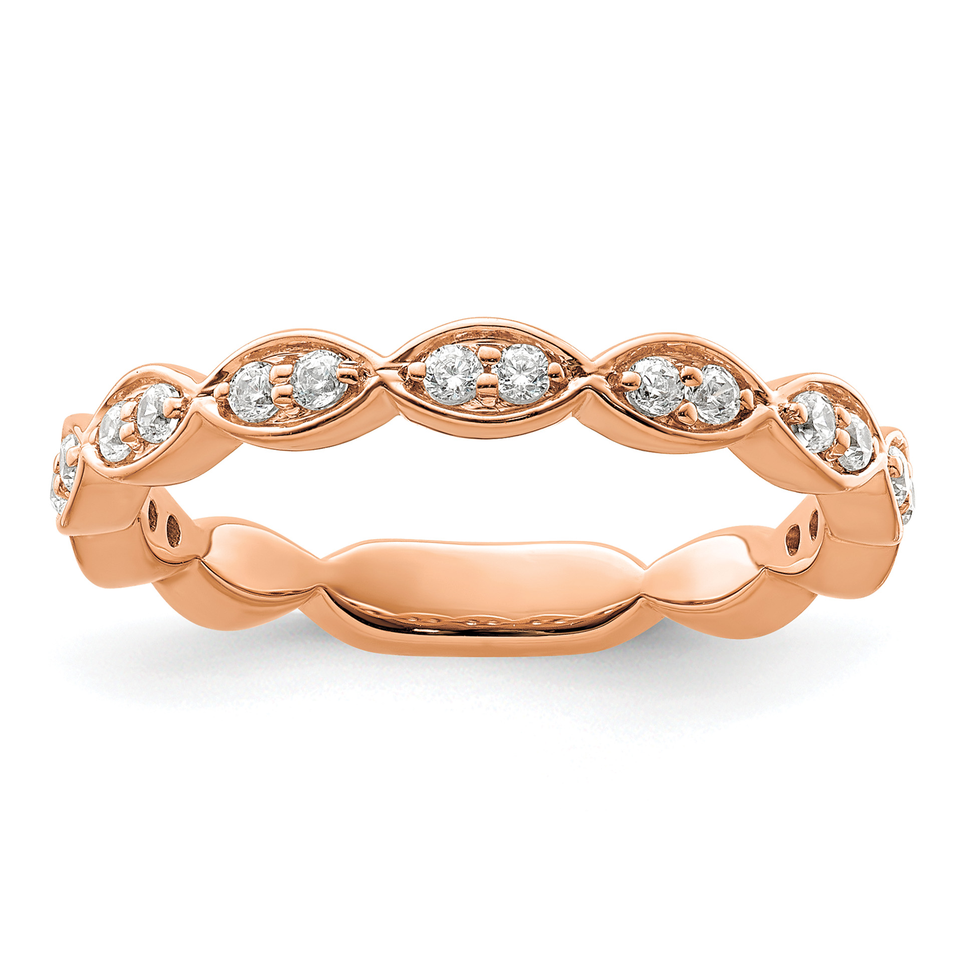 14k Rose Gold 1/4 carat Lab Grown Diamond VS/SI+ G+ Complete Fashion Band (RM9106-027-RLG)
