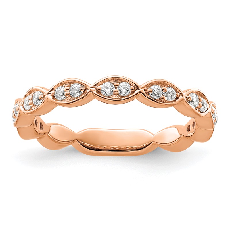 14k Rose Gold 1/4 carat Lab Grown Diamond VS/SI+ G+ Complete Fashion Band