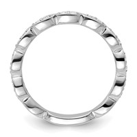 14K White Gold 0.25 Carat Lab Grown Diamond VS SI+ G+ Complete Fashion Band view 2