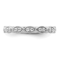 14K White Gold 0.25 Carat Lab Grown Diamond VS SI+ G+ Complete Fashion Band view 5