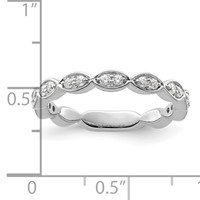 14K White Gold 0.25 Carat Lab Grown Diamond VS SI+ G+ Complete Fashion Band view 4