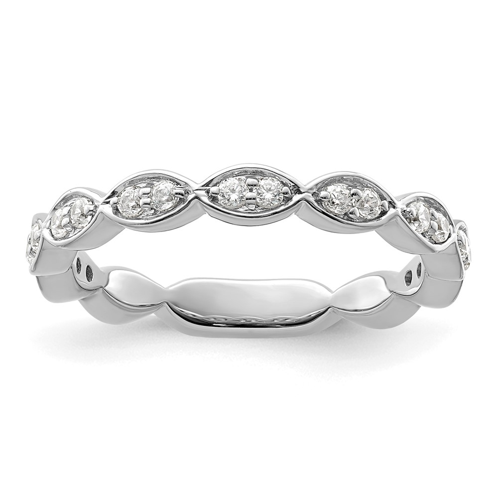 14K White Gold 0.25 Carat Lab Grown Diamond VS SI+ G+ Complete Fashion Band