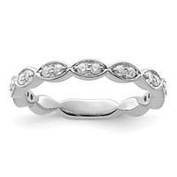 14K White Gold 0.25 Carat Lab Grown Diamond VS SI+ G+ Complete Fashion Band view 1