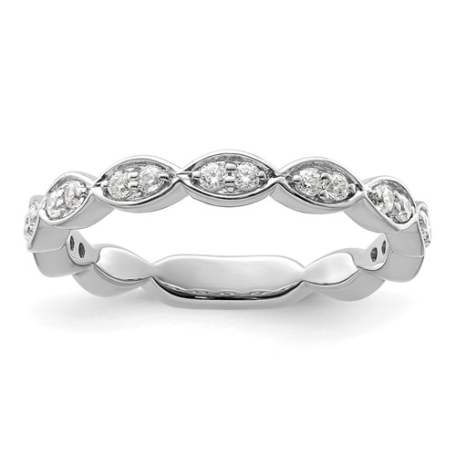 14K White Gold 0.25 Carat Lab Grown Diamond VS SI+ G+ Complete Fashion Band