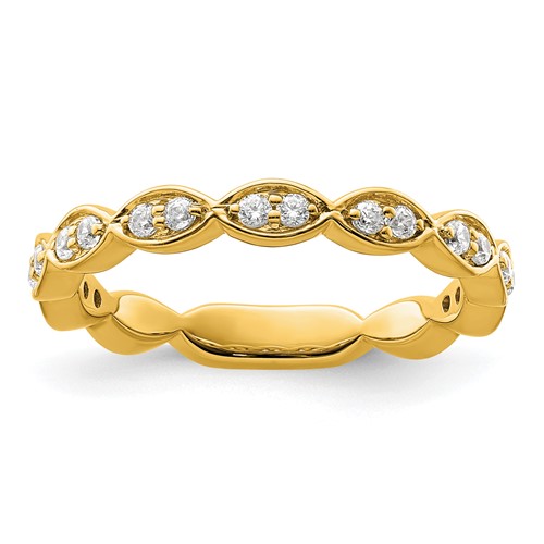 14K Yellow Gold 0.25 Carat Lab Grown Diamond VS SI+ G+ Complete Fashion Band