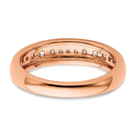 14k Rose Gold 3/8 carat Lab Grown Diamond VS/SI+ G+ Complete Fashion Band