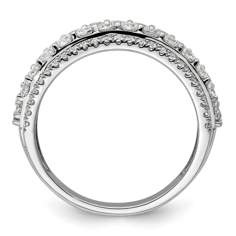 14k White Gold 1 1/2 carat Lab Grown Diamond VS/SI+ G+ Complete Fashion Band
