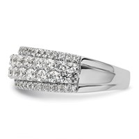 14K White Gold 1.50 Carat Lab Grown Diamond VS SI+ G+ Complete Fashion Band view 3