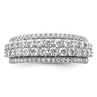 14K White Gold 1.50 Carat Lab Grown Diamond VS SI+ G+ Complete Fashion Band view 4