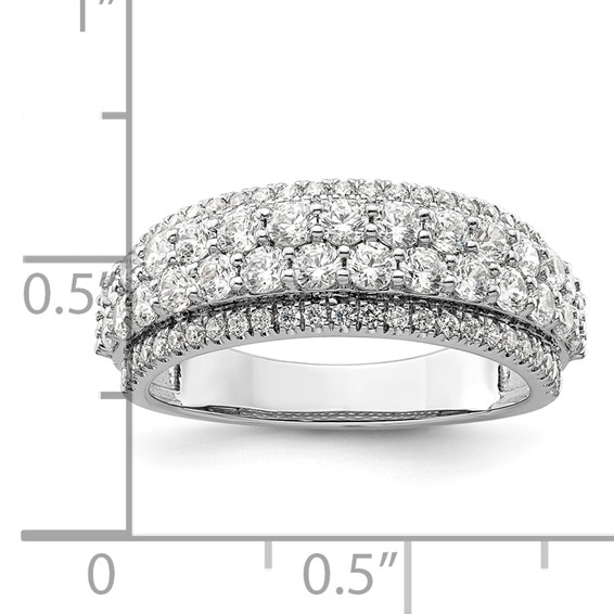 14k White Gold 1 1/2 carat Lab Grown Diamond VS/SI+ G+ Complete Fashion Band