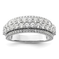 14K White Gold 1.50 Carat Lab Grown Diamond VS SI+ G+ Complete Fashion Band view 1