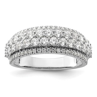 14k White Gold 1 1/2 carat Lab Grown Diamond VS/SI+ G+ Complete Fashion Band