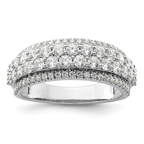 14K White Gold 1.50 Carat Lab Grown Diamond VS SI+ G+ Complete Fashion Band