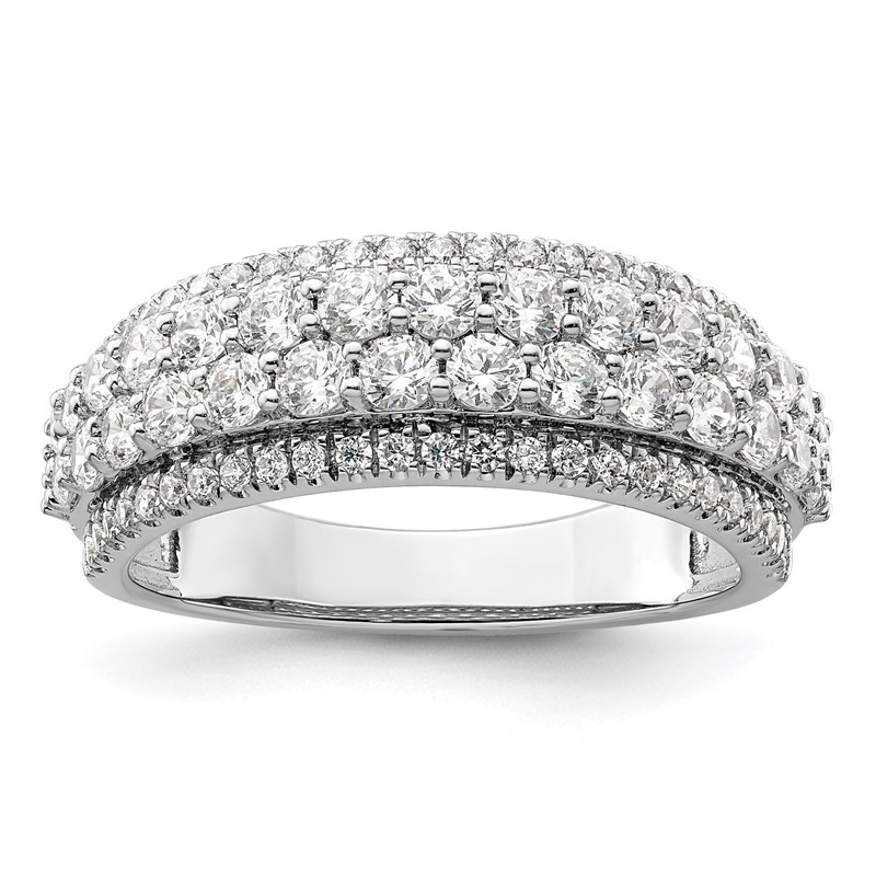 14k White Gold 1 1/2 carat Lab Grown Diamond VS/SI+ G+ Complete Fashion Band