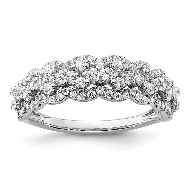14K White Gold Lab Grown Diamond VS/SI+ G+ Band