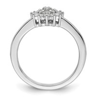 14K White Gold 0.25 Carat Lab Grown Diamond VS SI+ G+ Complete Cluster Ring view 2