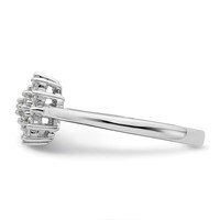 14K White Gold 0.25 Carat Lab Grown Diamond VS SI+ G+ Complete Cluster Ring view 3