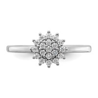 14K White Gold 0.25 Carat Lab Grown Diamond VS SI+ G+ Complete Cluster Ring view 4