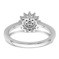 14K White Gold 0.25 Carat Lab Grown Diamond VS SI+ G+ Complete Cluster Ring view 5
