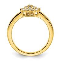 14K Yellow Gold 0.25 Carat Lab Grown Diamond VS SI+ G+ Complete Cluster Ring view 2
