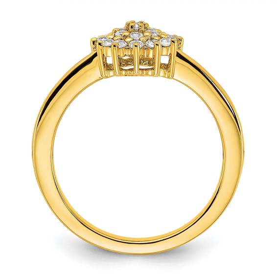 Gold Lab Grown Diamond Cluster Ring