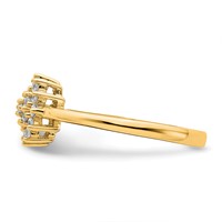 14K Yellow Gold 0.25 Carat Lab Grown Diamond VS SI+ G+ Complete Cluster Ring view 3