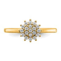 14K Yellow Gold 0.25 Carat Lab Grown Diamond VS SI+ G+ Complete Cluster Ring view 4