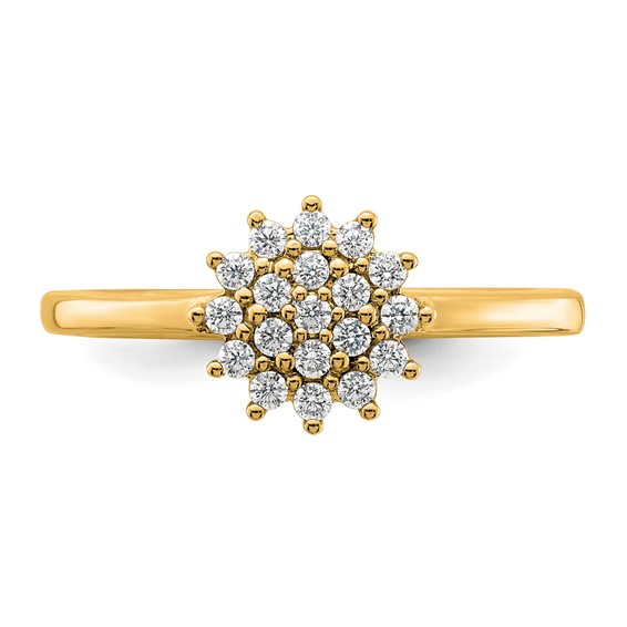 Gold Lab Grown Diamond Cluster Ring