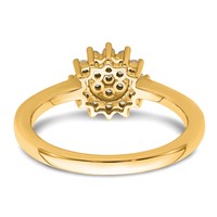 14K Yellow Gold 0.25 Carat Lab Grown Diamond VS SI+ G+ Complete Cluster Ring view 5